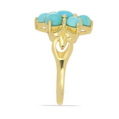 BUY NATURAL BLUE TURQUOISE GEMSTONE RING IN STERLING SILVER